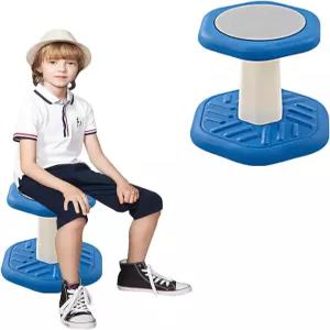 팬박스 액티브 체어 어린이 유아용 흔들림 의자 - 교실 유치원 및 초등학교 감각 3-8세 블루(14인치)를