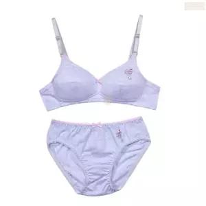 여자 중학생 중등 노와이어 2단계 주니어 AA컵 브라팬티세트 속옷 셋트