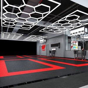 및 작업 자동차 조명을 공장 미용실을 차고 주도했습니다 벌집은 육각형 조명 직접 이발소 위한