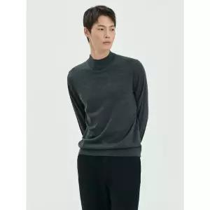 Theory 시즌오프 Men Regal Wool Mock Neck Sweater - Charcoal Melange