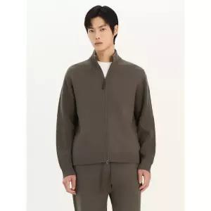 Theory Men Harmonious Boiled Turtle Neck Cardigan - Tarmac