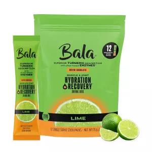 발라 효소 - 토탈 바디 웰니스 음료 믹스 라임 맛 전해질 분말 패킷 수화물 및 회수 아미노산이 포함된