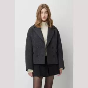 시슬리 퀸 헤링본 더블 하프 코트 SACT48561 971190