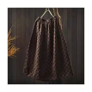 여자 스커트 롱 빈티지 가을 밴드 우산 도트 중기장 하객 A라인 BE3