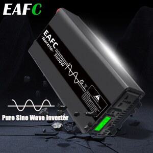 순수 정현파 인버터 3000W 전력 LCD 디스플레이 DC 12V - AC 220V 자동 파워 뱅크 컨버터 태양광 자동차 변압기 인버터