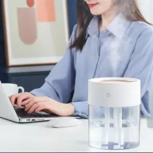 미니 대용량 3구 가습기 USB 거실 침실 무드등 2L 방건조할때 통세척 편한 청소