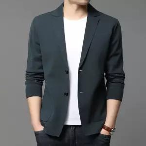 니트 남성 솔리드가디건멋진 정장 춘추 코트 재킷 스웨터 BE3