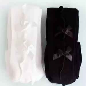 리본 물결무늬 아이보리 아동 타이즈 발표회 재롱잔치