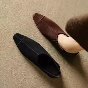 여성 펌프스 플랫 스타일의 굽높이 슈즈 딥 밟고 로퍼 구두 가죽 작은 CH5