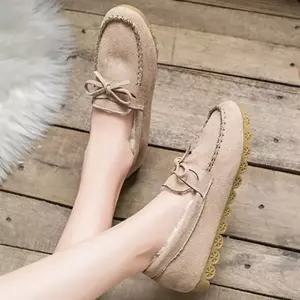 여성 따뜻한 리본 디자인 기모안감 모카신 zek8+3hCw