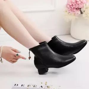 여친 겨울 가을 플랫워커 미들 플랫폼 앵클부츠 단화 워커 리얼 면화 기모 가죽 OP3
