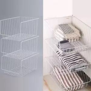 [생활] 철제 네트망 옷장 선반 다용도 걸이형 수납 바스켓