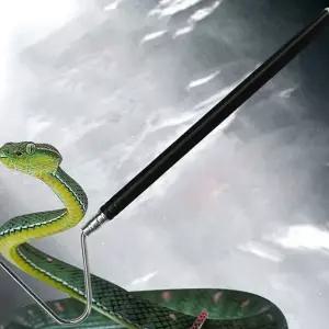 포획 집게 파충류 핸들링 애완 뱀잡이 도구 용품 스테인리스 미끄럼 손잡이 휴대용 튼튼한 뱀집게 갈고리