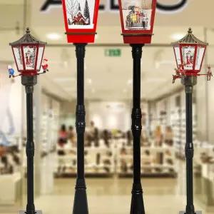 눈내리는 눈사람 산타 가로등 스노우볼