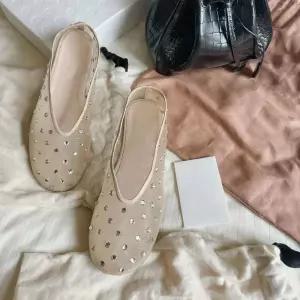 블랙 메쉬 재질 여름신발 보리 플랫 발레코어 플랫슈즈