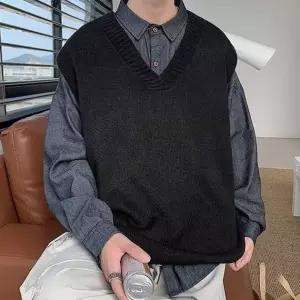 베스트 니트 조끼 루즈핏 남성 오버핏 간절기 데일리