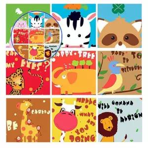 쌍문상회 유화그리기세트 태교미술 아이방꾸미기 동물 소형 20X20cm 모음전