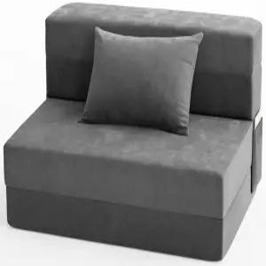 홈파인 접이식 소파 침대 - 베개가 있는 컨버터블 의자 메모리 폼 바닥 매트리스 이불 거실/기숙사/객실/홈