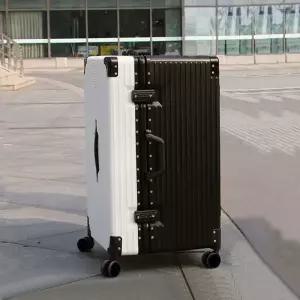 이민 직각 하드 유학 검정 초대형 40 대용량 여행 캐리어