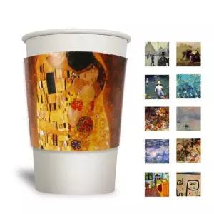 컵홀더 10 13온스 명화 20종 혼합 500개 테이크아웃 커피 음료 주스 종이 소품 용품 업소용 용이