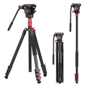 아벨라 A154P 비디오 삼각대, 카메라 삼각대 모노포드 알루미늄 합금 78.3인치 캐논 니콘 소니 올림푸스 파나소닉 DSLR 카메라용