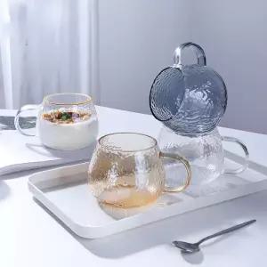 손잡이가 있는 머그잔 간단한 수제 우유 가정용 아침 유리 레트로컵 컵 커피