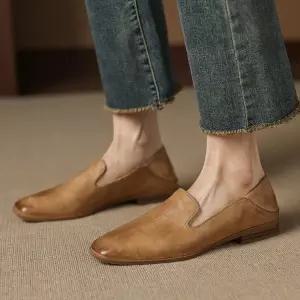 여친 봄가을 신발 단화 통굽 소가죽 아이템 컴포트 워터 앤티크 트렌디 소프트 플랫 HT3