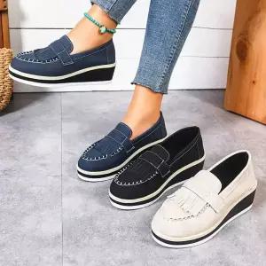 여사친 봄가을 라운드 웨지 아이템 단화 통굽 송편 컴포트 토시 트렌디 플랫 신발 HT3