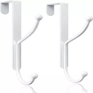 니프가프 더블 오버 도어 후크 2 코트 타월백 로브용 헤비 듀티 금속 행거 긁힘 방지 패드 포함 최대