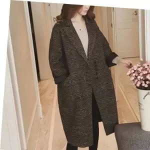 여성롱코트 클래식 체크 코트 5버튼 가을겨울 출퇴근룩 데이트룩