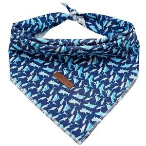 우아한 작은 꼬리 개 반다나 - 상어 프린트 반려동물 생일 선물, 보이 빕스 스카프, 대형견을 위한 부드러운 조절 가능한 사각형 커치프