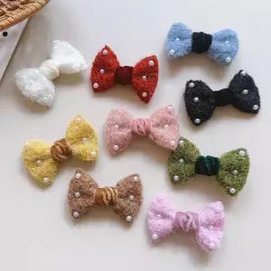 모직 털리본 비즈장식 부자재 재료 10개 장식 장식품 리본 공예