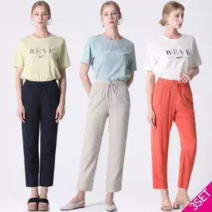 르오트 허리밴딩 쿨 린넨 롱팬츠 3종세트 1115482