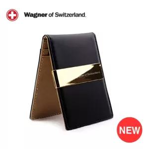 SwissWagner 천연소가죽 머니클립 24k(블랙)지갑 남성용 남자용 패션