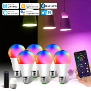 Dohome Wifi 블루투스 스마트 전구 Alexa Led 램프 E27 RGB Hoit Google Assisatnt Smart Life