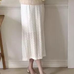 여성 봄 데일리 펀칭 레이스 밴딩 롱 스커트 32643305)