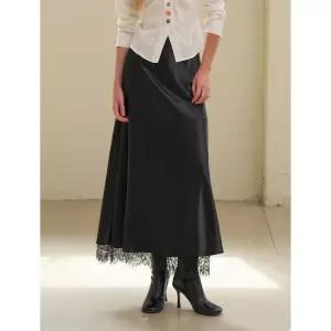 GGPX 레이스 포인트 새틴 플레어 롱 스커트 (GPCWH014D) 1112945