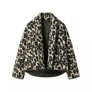 M2 하프 봄 가을 애니멀 코트 반코트 스트리트 칼라넥 패턴 여자코트 JEN1