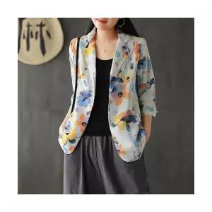 M2 빈티지 여성용 재킷 루즈핏 모시 디자인 JEN1