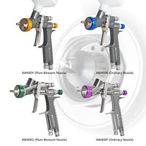 W400 HVLP 1.3/1.4mm 고분사 공압식 스프레이 건 단조 V노즐 자동차 판금 페인트 바니시