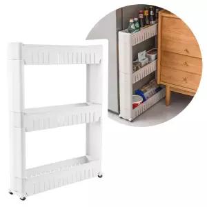 이동식 틈새 수납장 3단 냉장고 주방 세탁실 선반 세탁실틈새선반 세탁실틈새수납장