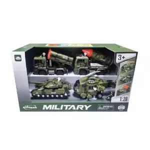 4P긴급출동 군용차세트 자동차 미니카 밀리터리 탱크 용헬기 미사일