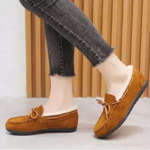 여성 스웨이드 추천제품 방한 슈즈 털신발 방한화 모카신 신상 털안감 플랫 털신