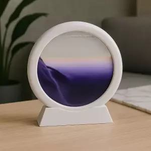 슬로우 모래멍 샌드 아트 액자 감성소품 화이트+퍼플 시계 움직이는 움직이는멍 그림 인테리어 오브제