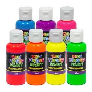 미술놀이 핑거페인트 형광색 60ml x 7색 세트 물감 유아