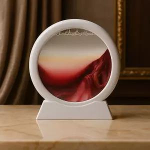 슬로우 모래멍 샌드 아트 액자 감성소품 화이트+핑크 시계 움직이는 움직이는멍 그림 인테리어 오브제