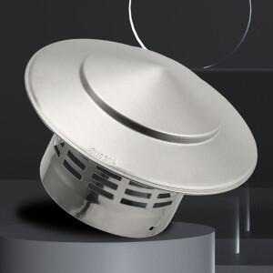 110mm 스테인레스 스틸 굴뚝 캡 외벽 신선한 공기 배출구 지붕 파이프 배기 후드 곤충 방지