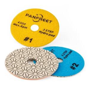 팬프리트 습식/건식 3단계 4인치 다이아몬드 연마 패드 화강암 석영, 대리석, 콘크리트, 테라조용)