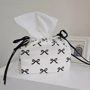 리본 사각 티슈 케이스 커버 각티슈 디자인 인테리어 휴지곽 꽂이 보관함