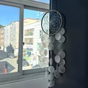 보름달 자개모빌 썬캐쳐 화이트인테리어장식 장식품 용품 소품 현관썬쳐